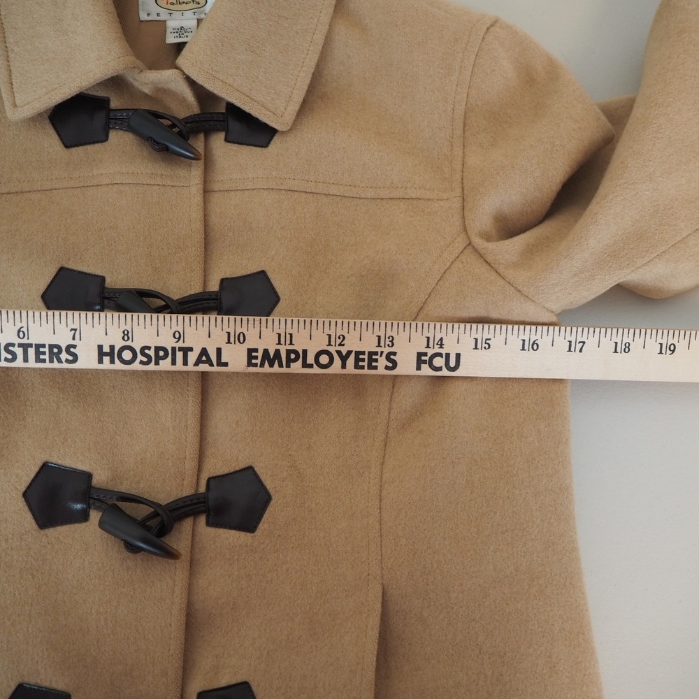 Vintage Talbots Camel Hair Jacket Women's Size 6 Petite Toggle Pea Coat Italy - Picture 12 of 15